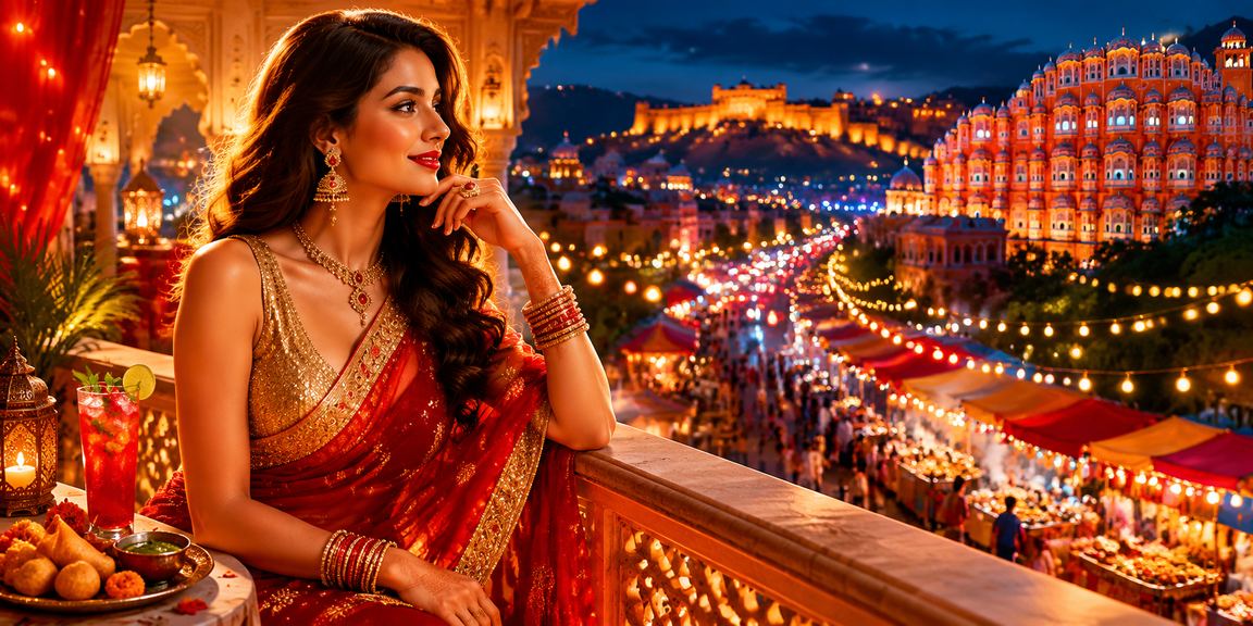 A woman in saree playing slots game on mobile device in India